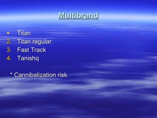 Multibrand Titan Titan regular Fast Track Tanishq * Cannibalization risk 