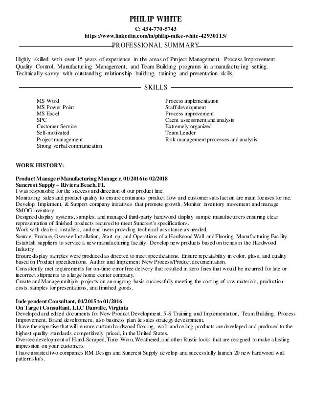 Philip M White Resume Rev 04 18 18