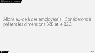 N° 12
Allons au-delà des employé(e)s ! Considérons à
présent les dimensions B2B et le B2C.
 
