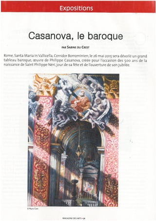Philippe Casanova, le baroque - Magazine des Arts - Eté 2015
