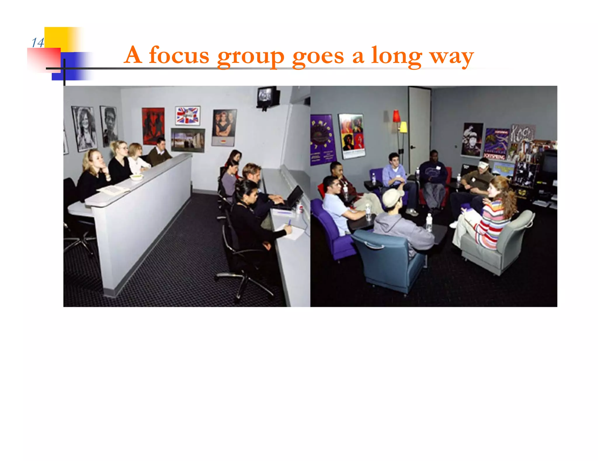 14
     A focus group goes a long way
 