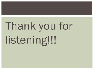 Thank you for
listening!!!
 