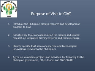 The Philippine Department of Agriculture and its Cassava Industry Roadmap