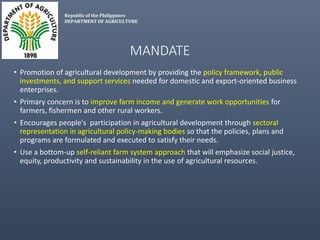 The Philippine Department of Agriculture and its Cassava Industry Roadmap