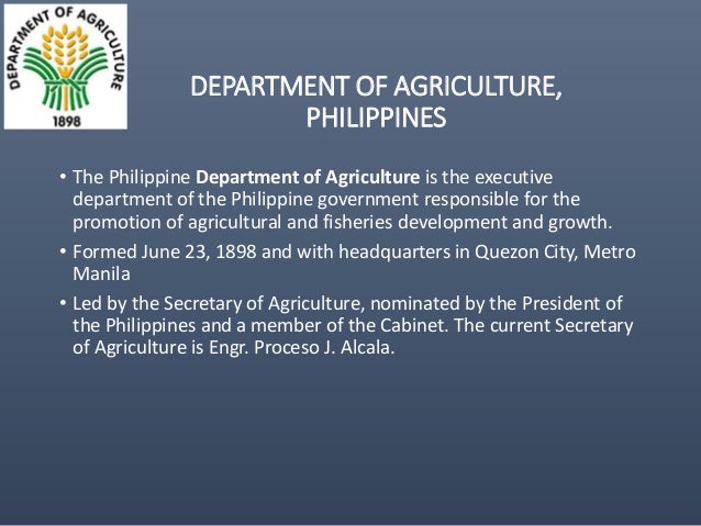 The Philippine Department of Agriculture and its Cassava ...