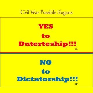 Civil War Possible Slogans
 