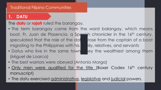 Philippine history chapter 3 pre colonial | PPTX