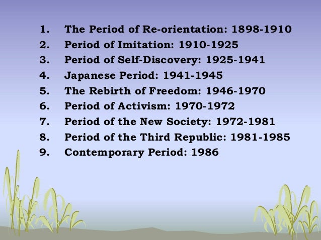 philippine literature in the orientation period Philippine literature i pre-colonial period (--bc to 1564) a characteristics 1 based on oral traditions 2 crude on ideology and phraseology b literary forms 1. philippine literature in the orientation period Philippine literature i pre-colonial period (--bc to 1564) a characteristics 1 based on oral traditions 2 crude on ideology and phraseology b literary forms 1.