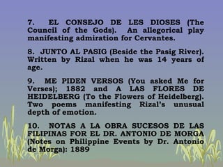 <ul><li>7.  EL CONSEJO DE LES DIOSES (The Council of the Gods).  An allegorical play manifesting admiration for Cervantes....