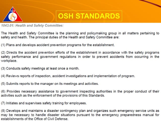Philippine OSH Standards Rev 2012 ppt philippine-osh-standards-rev-2012-ppt