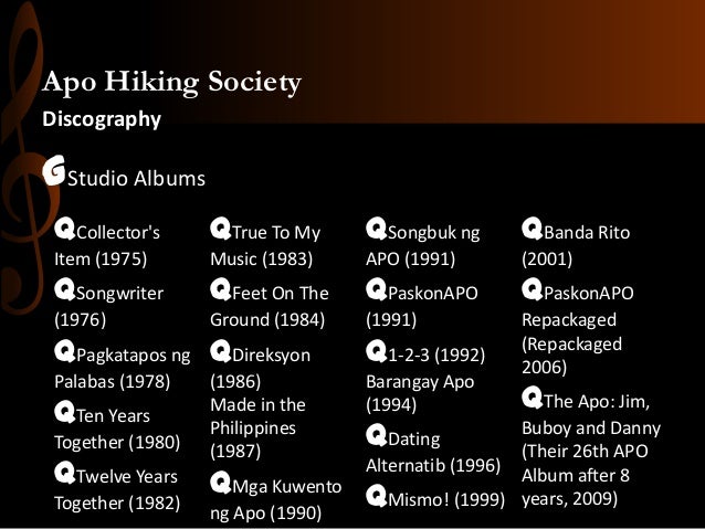 Apo hiking society songs youtube