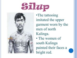 PAINTINGS» The ancient Filipinos had expressed paintings through tattoos and cave carvings.