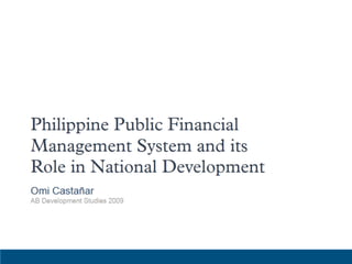 Philippine Public Financial Management System and its Role in National Development