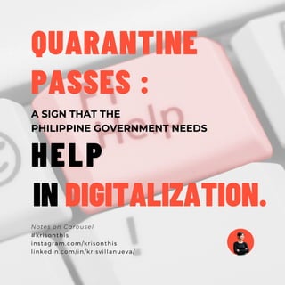 Philippine quarantine passes and digitalization