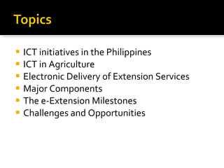 ICT Initiatives of the Philippines for Sustained Agricultural ...
