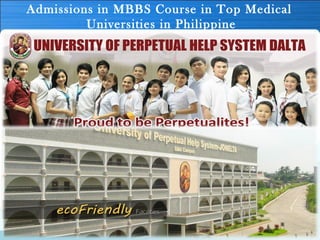 Admissions in MBBS Course in Top Medical
Universities in Philippine
 