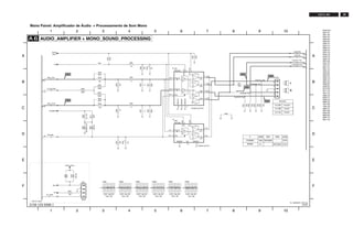 L03.1L AA     29



    Mono Painel: Amplificador de Áudio + Processamento de Som Mono
                                                                                                                                                                                                                                                                                                                                                                                                                                                          0246 B10
                              1                               2                                                       3                                        4                                                5                                 6                                                                   7            8                                      9                                        10                                     0251 F2
                                                                                                                                                                                                                                                                                                                                                                                                                                                          2901 A6
                                                                                                                                                                                                                                                                                                                                                                                                                                                          2903 A5
               AUDIO_AMPLIFIER + MONO_SOUND_PROCESSING                                                                                                                                                                                                                                                                                                                                                                                                    2904 B4
                                                                                                                                                                                                                                                                                                                                                                                                                                                          2905 B4
                                                                                                                                                                                                                                                                                                                                                                                                                                                          2906 C4
                                                                                                                                                                                                                                                                                                                                                                                                                                                          2907 C4
                                                                                                                                                                                                                                                                                                                                                                                                                                                          2908 C2
                                                                                                                                                                                                                                                                                                                                                                                                                                                          2909 D4
                                Vaudio                                                                                                                                                                                                                                                                                                                                                                                           AmpOutR+
                                                                                                                                                                                                                                                                                                                                                                                                                                                          2947 C8
                                (Vaux)                                                                                                                                                                                                                                                                                                                                                                                                        A7          2948 C9
A                                                                                                                                                                                                                                                                                                                                                                                                                                 AmpOutL+
                                                                                                                                                                                                                                                                                                                                                                                                                                                   A




                                                                                                                                                                                                                                                                                           2901

                                                                                                                                                                                                                                                                                                  RES
                                                                                                                                                                                                                                                                                                                                                                                                                                                          2949 C9




                                                                                                                             4921
                                                                                                                                    RES
                                                                                                                                                                                                                                                                                                                                                                                                                                              A7
                                                                                                                                                                                                                                                                                                                                                                                                                                                          2950 C9
                                                                                                                                                                                                                                                                                                                                                                                                                                AmpOutL_Pos
                                                                                                                                                                                                                                                                                                                                                                                                                                                          2951 B5
                                                                                                               9921                                                 3901
                                                                                                                                                                                                                                                                                                                                                                                                                                              A7          2952 C5
                                     +5V                                                                                                                                                                                                                                                                                                                                                                                        AmpOutR_Pos
                                                                                                                                                                     1K                                                                                                                                                                                                                                                                                   3551 F2




                                                                                                                                                                                  3902



                                                                                                                                                                                               2903
                                                                                                                                                                                         3K3
                                                                                                                                                                                                                                                                                                                                                                                                                                              A7




                                                                                                                                                                                                        1u
                                                                                                                                                                                                                                                                                                                                                                                                                                                          3901 A4
                                                                                                                                                                                                                                   * 7901




                                                                                                                                                                                                                                                                                VCC 11V8
                                                                                                                                                                                                                                                            STB 3V7
                                                                                                                                                                                                                                     AN7522N                          5                    1                                                                                                                                                              3902 A4
                                                                                                               9903                                                                                                                                                                                                                                                                                                                                       3903 B3
                                             F901                                                              RES                                                                                                                                                                                                                             F905                                                                                                       3904 B4
                                                                                                                                                                                                                                                                                                                    2 5V2                                                                      F906
                                                                                                                                                                    2904                                                                                                                                                                                                                                                                                  3905 C3
                    A4
                          Main_OutL                                                                            3903                                                                                                            1V4 6 CH1-IN
                                                                                                                                                                                                                                                                                                            CH1+
                                                                                                                                                                                                                                                                                                                                                                      AmpOutL_Neg
                                                                                                                                                                                                                                                                                                                                                                                                      * 0246                                              3906 C4
B                                                                                                              15K                                                  1u
                                                                                                                                                                                                                                                                                                                    4 5V2
                                                                                                                                                                                                                                                                                                                                                                                                      5
                                                                                                                                                                                                                                                                                                                                                                                                                            L                      B      3907 D4




                                                                                                                                          3904
                                                                                                                                                                                                                                                                                                                                        9901                                                                                                              3908 B2




                                                                                                                                                                              2905




                                                                                                                                                                                                 2951

                                                                                                                                                                                                        820p
                                                                                                                                                                                                                                                                                                                                                                  AmpOutL_Pos




                                                                                                                                                 10K




                                                                                                                                                                                         1n
                                                                                                               3909                                                                                                                                                                                                                     RES
                                                                                                                                                                                                                                                                                                             CH1-                                                                                     4                                                   3909 B3
                                                                                                                                                                                                                                                                                                                                                       F908
                          TV_BUZZER                                      3908                                  330K                                                                                                            1V4 8 CH2-IN                                                                                                                                                                                                               3910 B3
                                                                                                                                                                                                                                                                                                                                                                                                      3
                    A4                                                                                                                                                                                                                                                                                       CH2- 10 5V2               9902 RES                                                                             R                             3911 C3
                                                                         330K                                  3910                                                                                                                                                                                                                                                                                                                                       4921 A3
                                                                                                                                                                                                                                                                                                                                            AmpOutR_Pos                                               2
                                                                                                                                                                                                                               0V3 9 VOL                                                                                                                                                                                                                  4922 C8
                                                                                                               330K
                                                                                                                                                                                                                                                                                                                                   AmpOutR_Neg                                                        1                                                   6565 F2
                                                                                                               9905                                                                                                                                                                                         CH2+ 12 5V2




                                                                                                                                                                                                                                         GNDCH1



                                                                                                                                                                                                                                                                 GNDCH2
                                                                                                                                                                                                                                                                                                                                                                                                                                                          6908 D2




                                                                                                                                                                                                                                                  GNDINP
                                             F903                                                              RES                                                                                                                                                                                                                                                                      F907                   SPEAKER                                    6909 D3
                          Main_OutR                                                                            3905                                                 2906                                                                                                                                                                                                                                                                                  7901 B6




                                                                                                                                                                                                                                                                                                                                                2947

                                                                                                                                                                                                                                                                                                                                                        100p
                                                                                                                                                                                                                                                                                                                                                        2948

                                                                                                                                                                                                                                                                                                                                                                  100p
                                                                                                                                                                                                                                                                                                                                                                  2949

                                                                                                                                                                                                                                                                                                                                                                         100p
                                                                                                                                                                                                                                                                                                                                                                         2950

                                                                                                                                                                                                                                                                                                                                                                                 100p
                                                                                                                                                                                                                                                                                                                                                                                                          2 X 5W    16 ohm
                    A4                                                                                                                                                                                                                                                                                                                                                                                                                                    7902 D6
C                                                                                                              15K                                                  1u                                                                       3         7              11
                                                                                                                                                                                                                                                                                           STEREO OUTPUT                                                                                                  2 X 3W    8 ohm                          C      9565 F2



                                                                                                                                          3906




                                                                                                                                                                              2907




                                                                                                                                                                                                 2952

                                                                                                                                                                                                        820p
                                                                                                                                                 *                                                                                                                                                                                                                                                                                                        9901 B8




                                                                                                                                                                                         1n
                            FILAMENT
                                                                                                                                                                                                                                                                                                                                                                                                          2 X 1W    8 ohm                                 9902 B8
                                                                                                                                                                                                                                                                                                                            4922
                                                                                 10u 16V




                                                                                                                                                                                                                                                                                                                                                                                                                                                          9903 B3
                                                                                                      100K
                                                                          2908




                                                                                               3911




                                                                                                                                                                                                                                                                                                                                                                                                                                                          9905 C3
                                                                                                                                                                                                                                                                                                                                                                                                                                                          9921 A3
                                                                                                                                                                                                                                   *7902




                                                                                                                                                                                                                                                                                 13V5
                                                                                                                                                                                                                                                      3V8
                                                                                                                                                                                                                                    AN7523N                   5                            1
                                                                                 BZX384-C2V7




                                                                                                                                                                                                                                                      STB                   VCC
                                                                                                      1N4148
                                                                          6908



                                                                                               6909




                                                                                                                                                                                                                                                                                                                    2 6V
                                                                                                                                                                                                                               1V4 6 CH1-IN
                                                                                                                                                                                                                                                                                                            CH1+

D                   A4
                          VOLUME                                                                                                                                                                                               0V4 9 VOL                                                                            4 6V
                                                                                                                                                                                                                                                                                                                                                                                                                                                   D
                                                                                                                                                                                                                                                                                                                                                                          3906          7901              7902     0246
                                                                                                                                                                                                                                                                                                             CH1-                                             *
                                                                                                                                                                                                                                                                                                                                                        STEREO            YES AN7522N                      -       5 Pin
                                                                                                                                          3907




                                                                                                                                                                                                                                        GNDINP                            NC                   GNDCH1
                                                                                                                                                       2909
                                                                                                                                                 3K3




                                                                                                                                                              10u




                                                                                                                                                                                                                                                  7                         8                           3                                                MONO              NO             -           AN7523N 3 Pin
                                                                                                                                                                                                                                                                                                            MONO OUTPUT




E                                                                                                                                                                                                                                                                                                                                                                                                                                                  E
                                           Vaudio (Vaux)
                                                            1N4148
                                                     6565
                                           9565
                                           RES




                                                                         0251                                         F901                       F903                      F905                            F906                F907                                   F908
                                                                     1
F                                 Vaux
                                                                     2
                                                                                                                                                                                                                                                                                                                                                                                                                                                   F
                                                  3551               3
                                     +5V
                         ITV_Vbatt                10K                                                                 0.5V / div AC              0.5V / div AC             0,5V / div AC                       0,5V / div AC    0.5V / div AC                             0.5V / div AC
                                                                     4
                                                                                                                        1ms / div                  1ms / div                 1ms / div                           1ms / div        1ms / div                                 1ms / div

                                                                         EH-B
     FOR ITV ONLY
                                                                                                                                                                                                                                                                                                                                                                                                                            CL 36532044_006.eps
    3139 123 5596.1                                                                                                                                                                                                                                                                                                                                                                                                                     200603


                              1                               2                                                       3                                        4                                                5                                 6                                                                   7            8                                      9                                        10
 