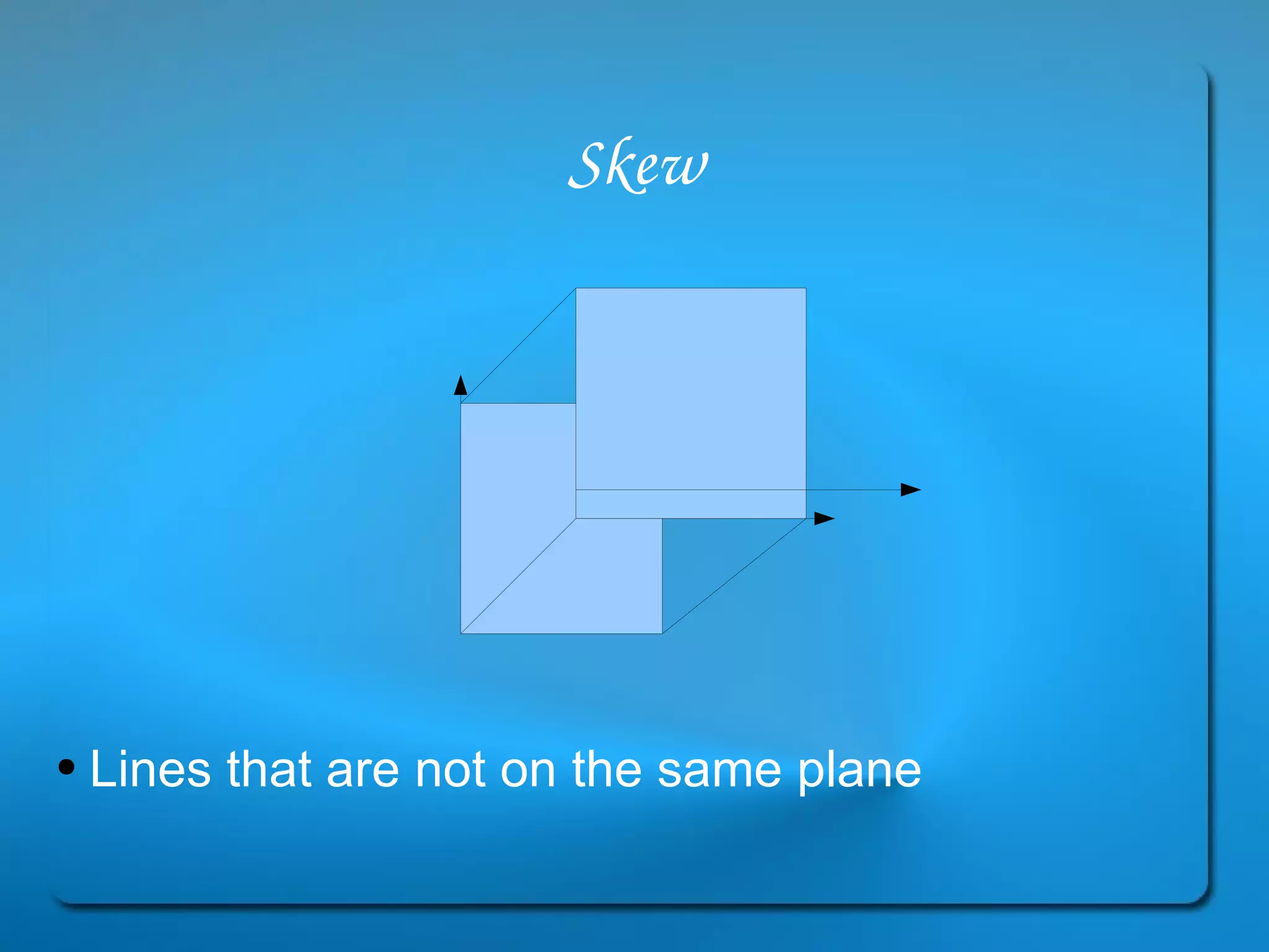 Skew Lines that are not on the same plane 