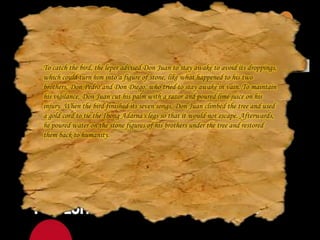 Urbana at Felisa, a novel written in 1938 by Modesto de Castro was tremendously popular from the 19th-century to the first half of the 20th-century.The story relates the importance of purity and ideal virtues that married people should practice and enrich."Written in Tagalog by a priest famous for his powerful sermons, Urbana at Felisa is an example of the book of conduct that emerged in Europe during the Renaissance. Its author used the epistolary style wherein a series of thirty-four letters, members of a family in Paombong, Bulacan gave each other advice on the ideal conduct and behavior expected of a middle-class and Christian family. Thus in her letters to her younger siblings Felisa and Honesto, who remained in Paombong, Urbana, who left for Manila to study, wrote not only of the need to follow the values and norms found in Christian teaching, but as importantly, to observe the proper mode of conduct as one dealt with people in society. The series of correspondences, including a letter from a priest on the duties and responsibilities of married life, touched on various facets of experience that a person underwent from birth to death both in the secular and spiritual realms. In retrospect, Urbana at Felisa should be perceived as a text not only meant to regulate conduct and behavior, but as a discourse to contain the moral excesses of the period and affirm basic Christian tenets."