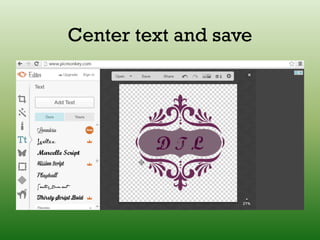Center text and save
 