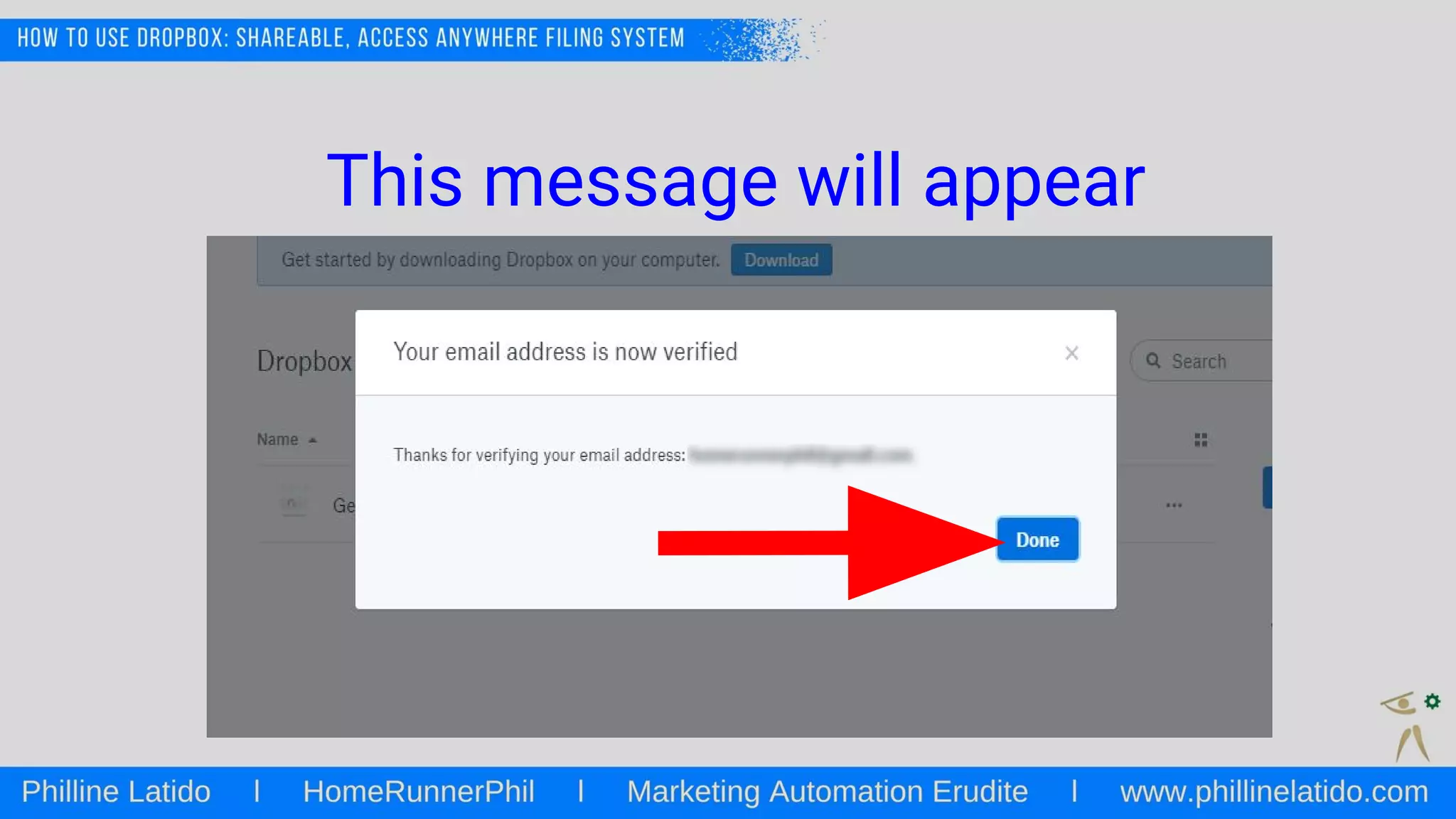 This message will appear
 