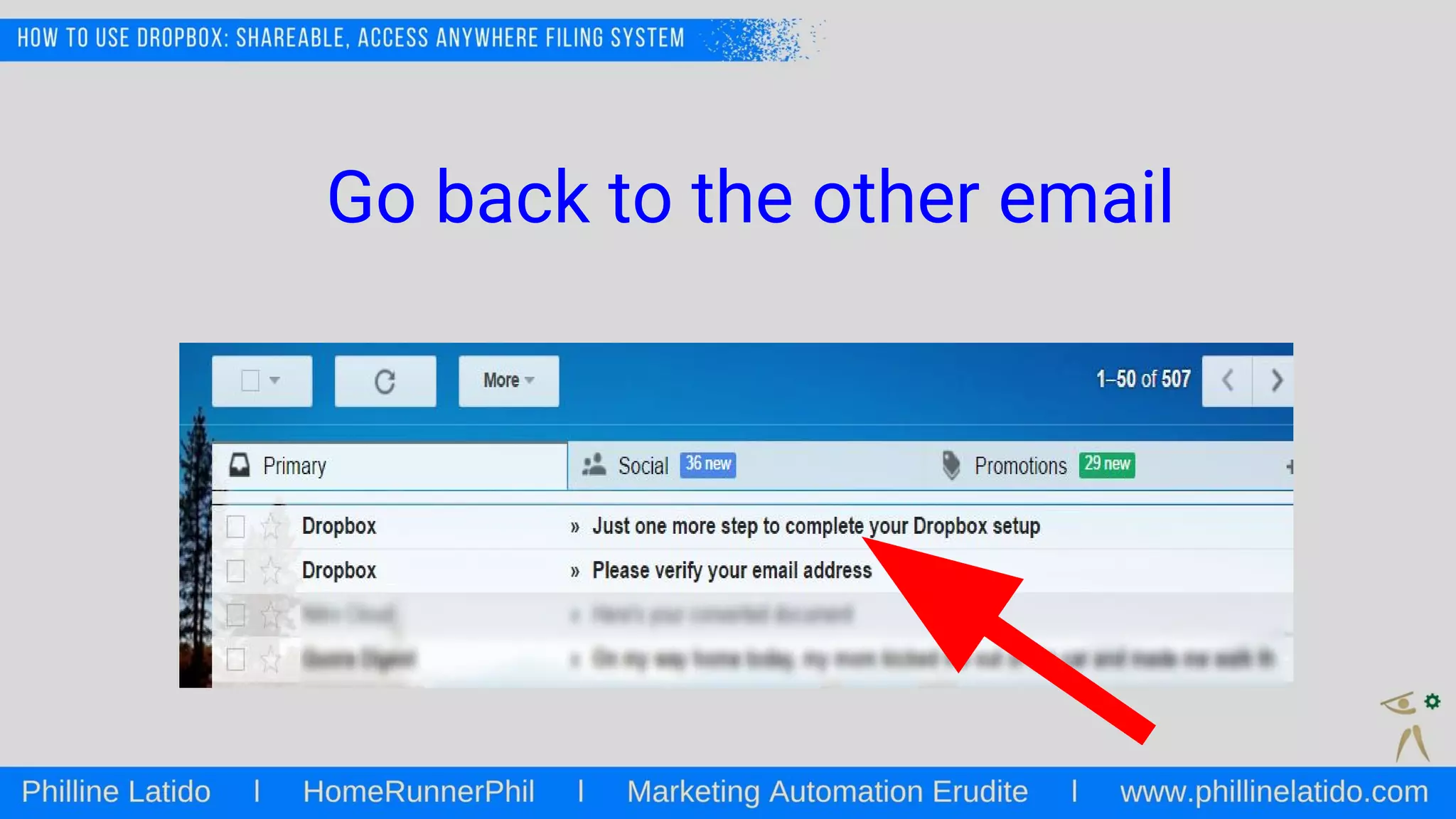 Go back to the other email
 