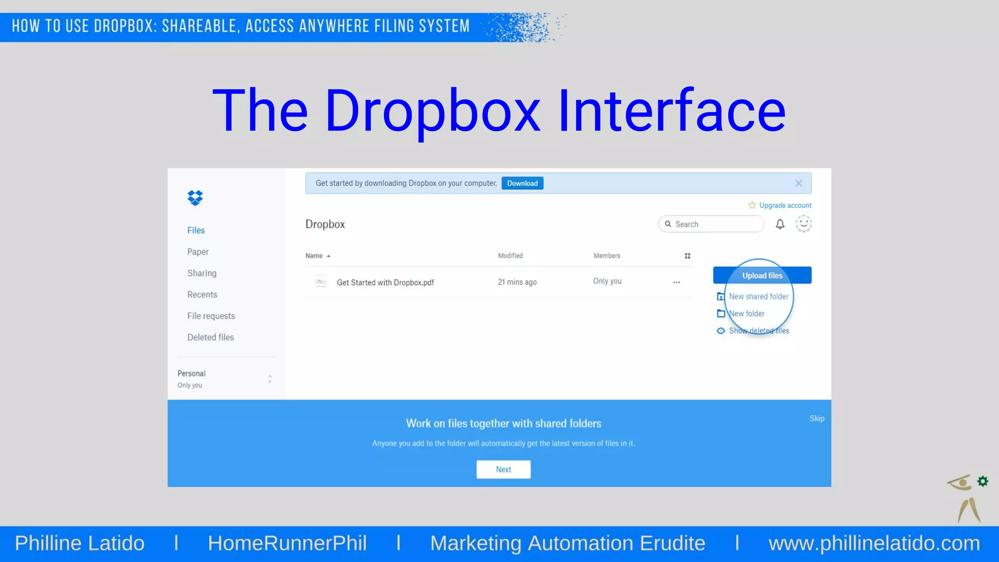 The Dropbox Interface
 