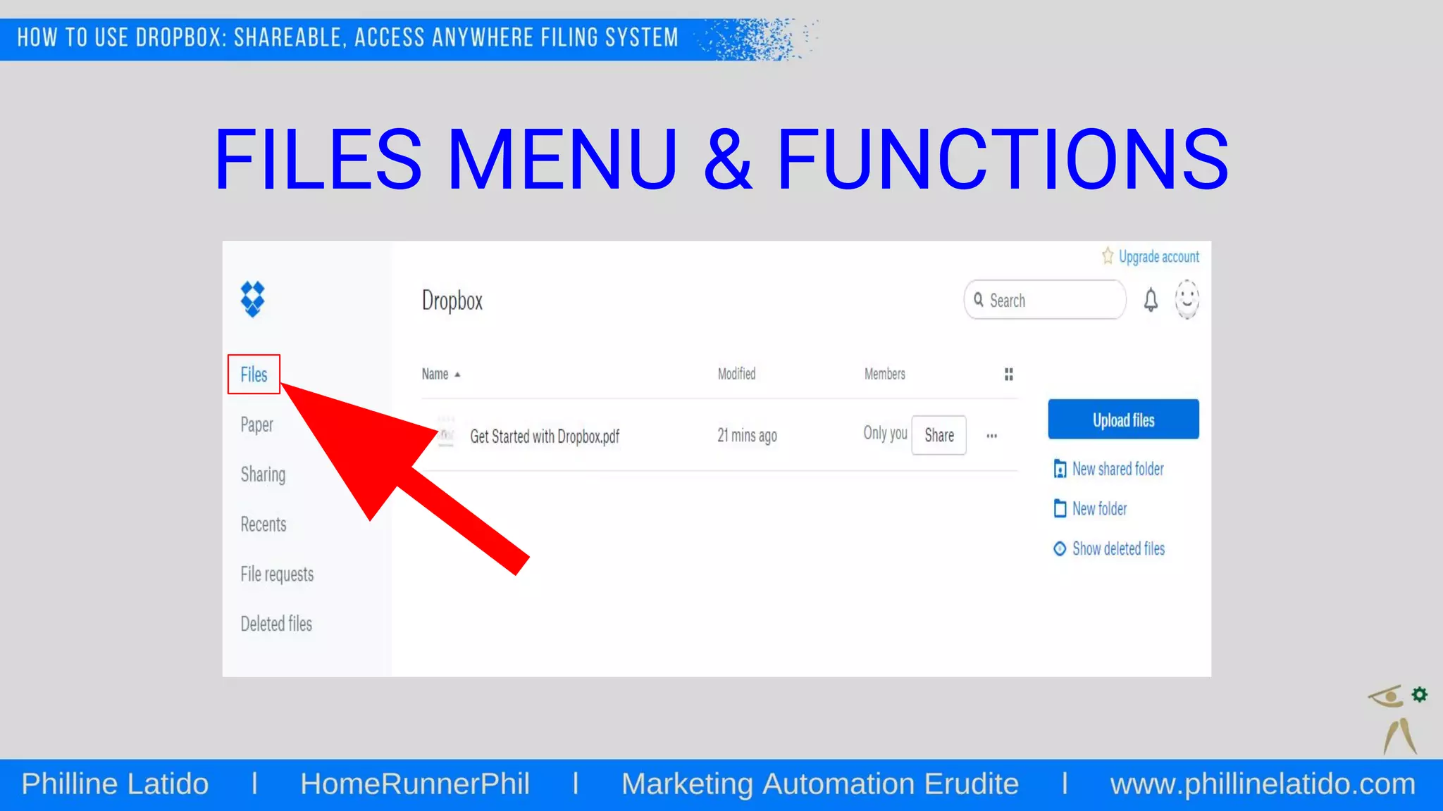 FILES MENU & FUNCTIONS
 