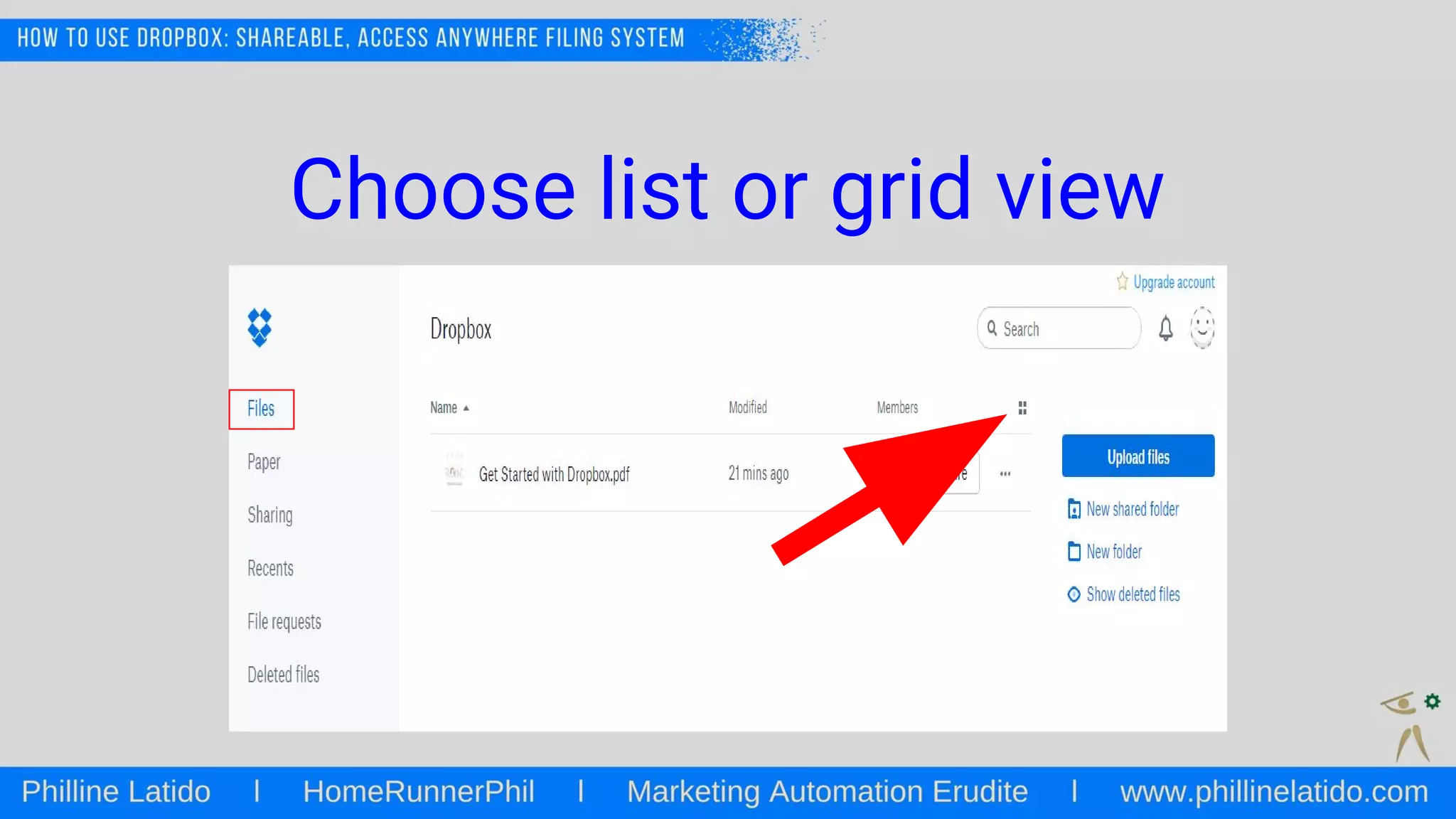 Choose list or grid view
 