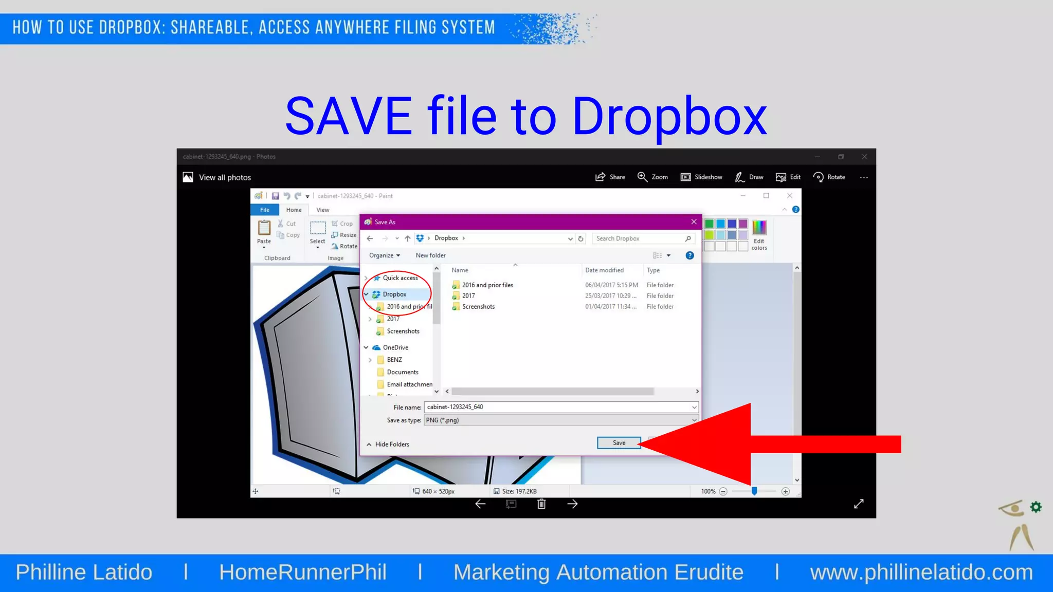 SAVE file to Dropbox
 