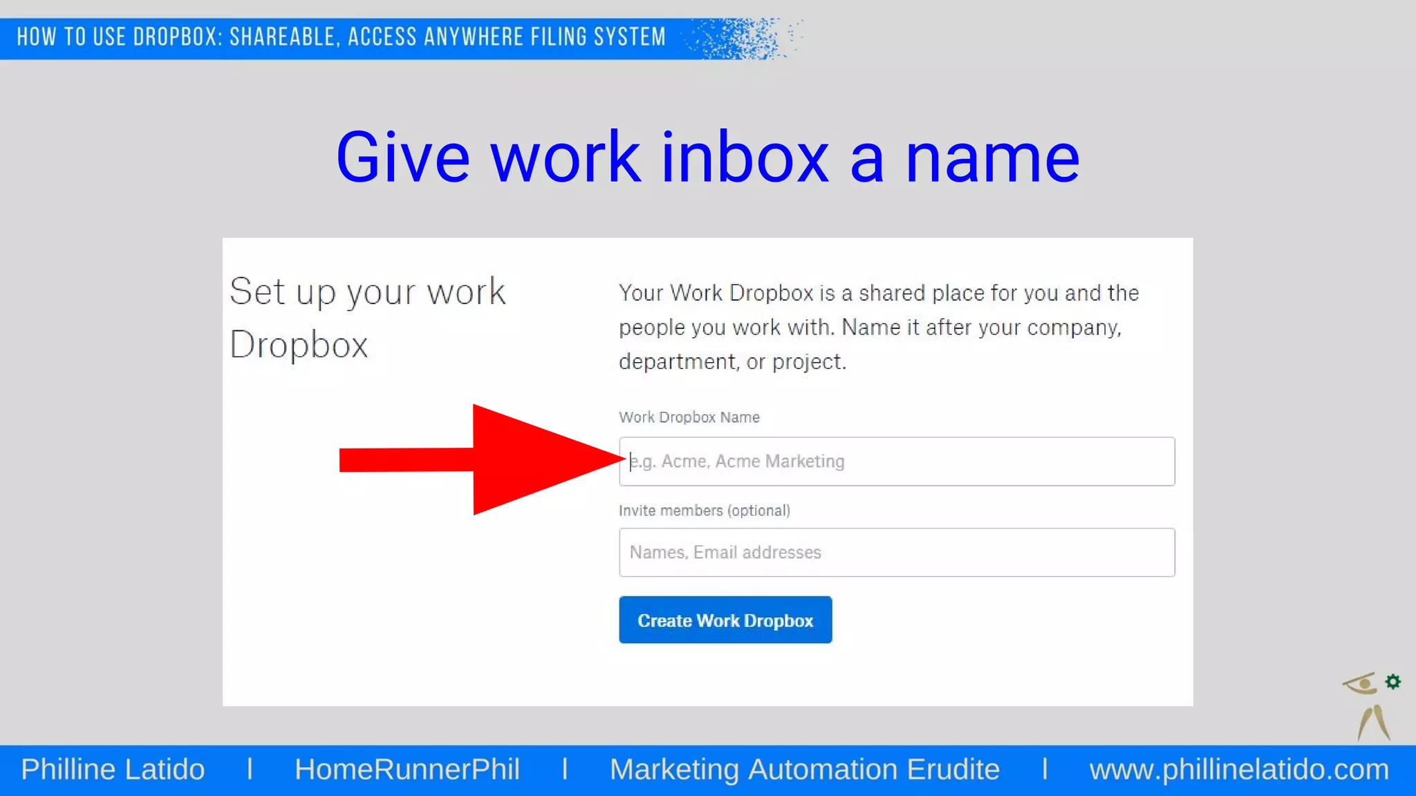 Give work inbox a name
 
