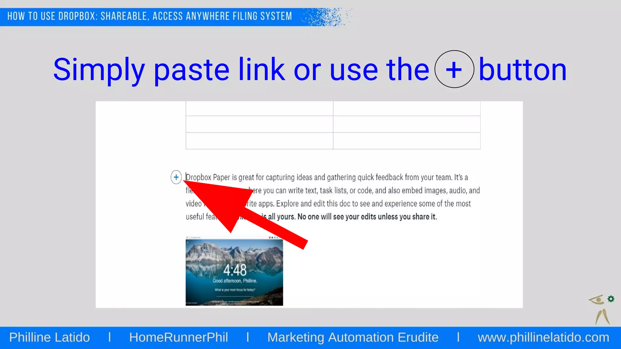 Simply paste link or use the + button
 