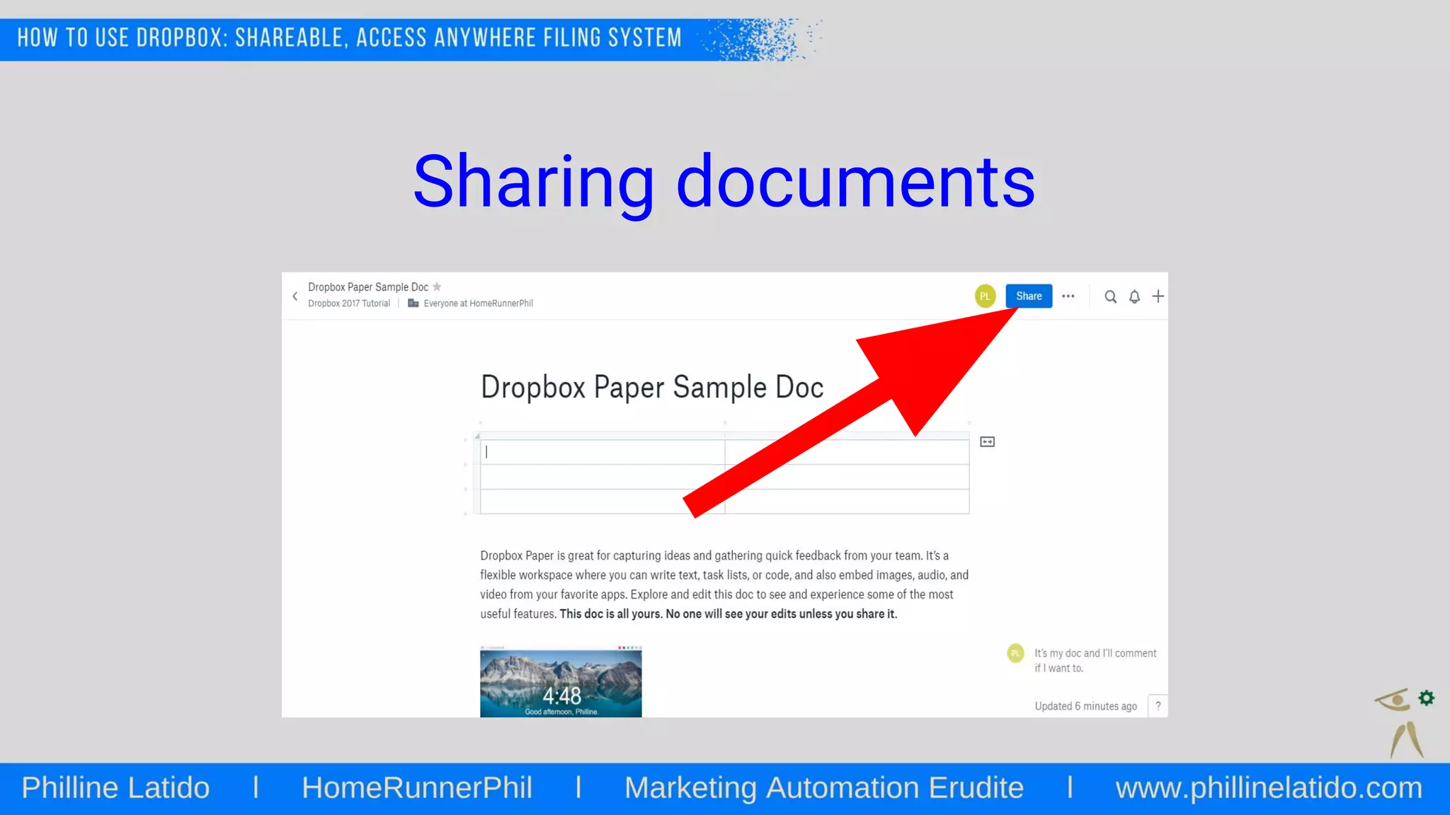 Sharing documents
 