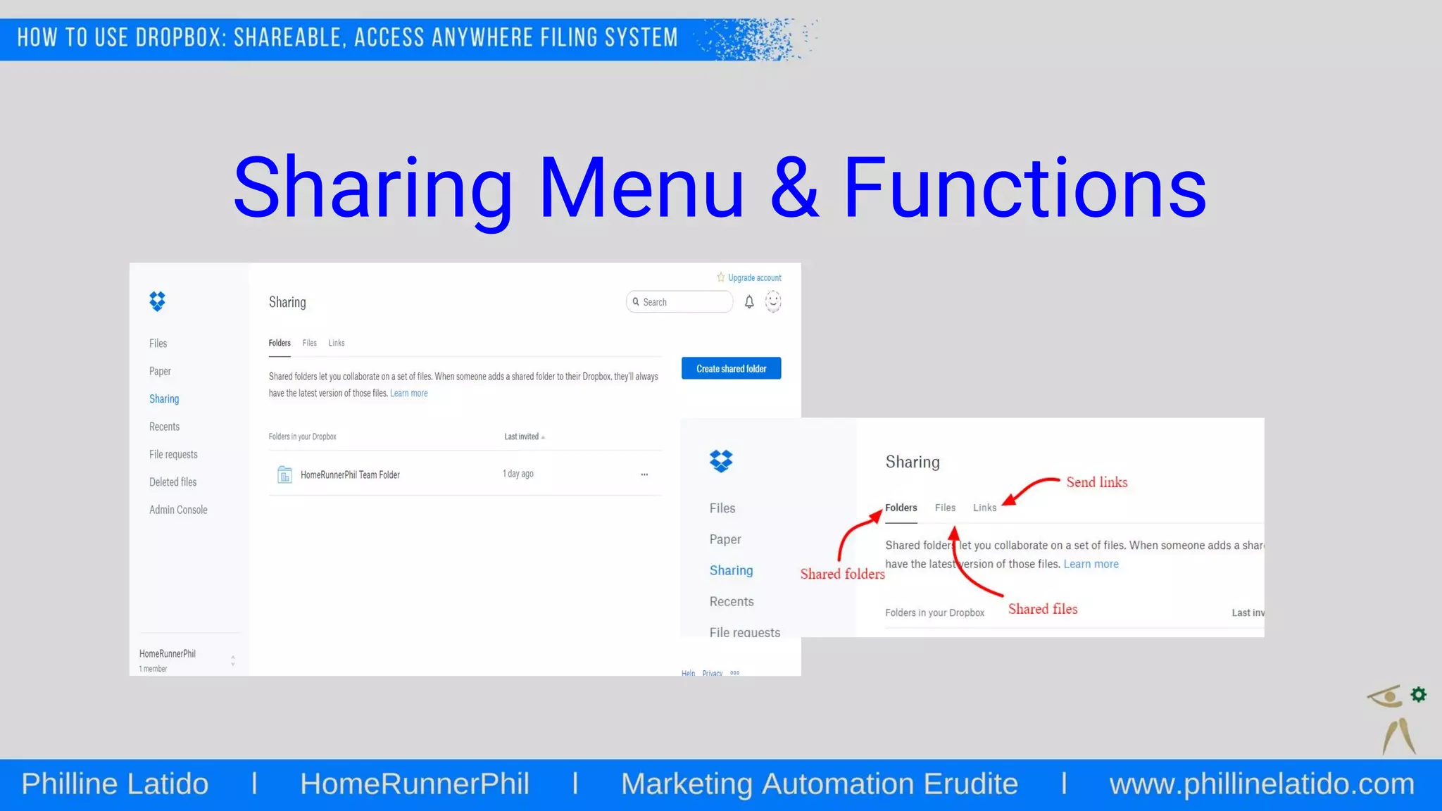 Sharing Menu & Functions
 