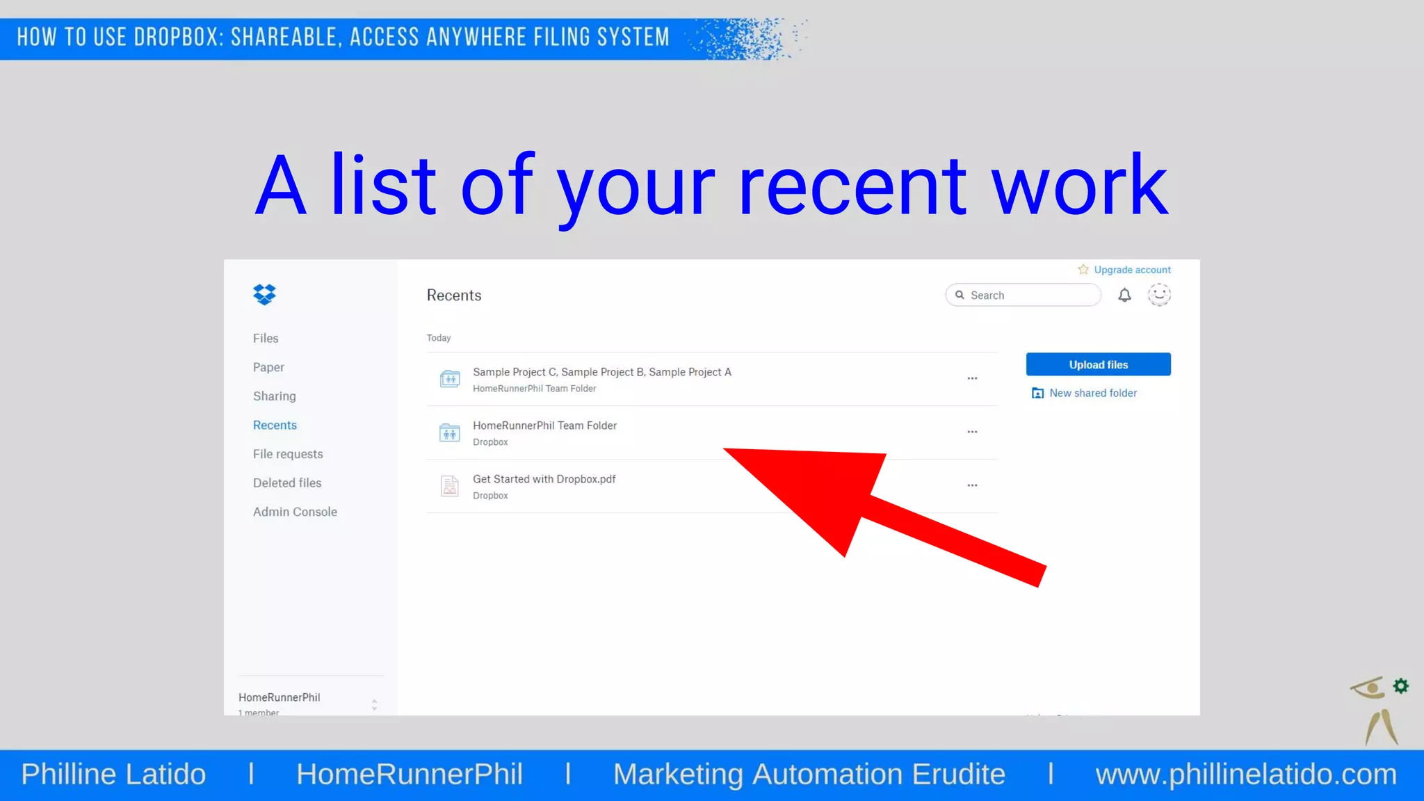 A list of your recent work
 