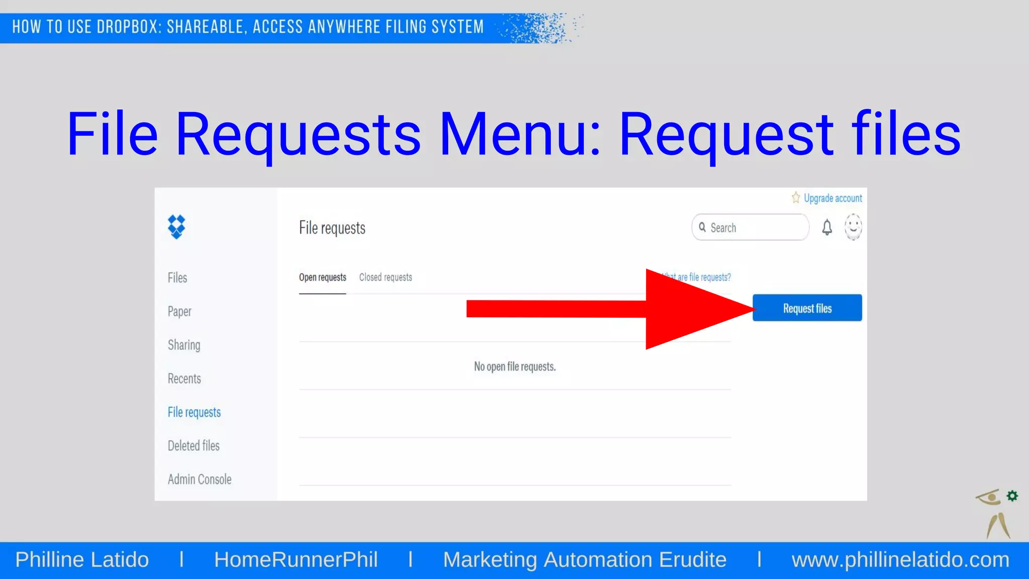 File Requests Menu: Request files
 