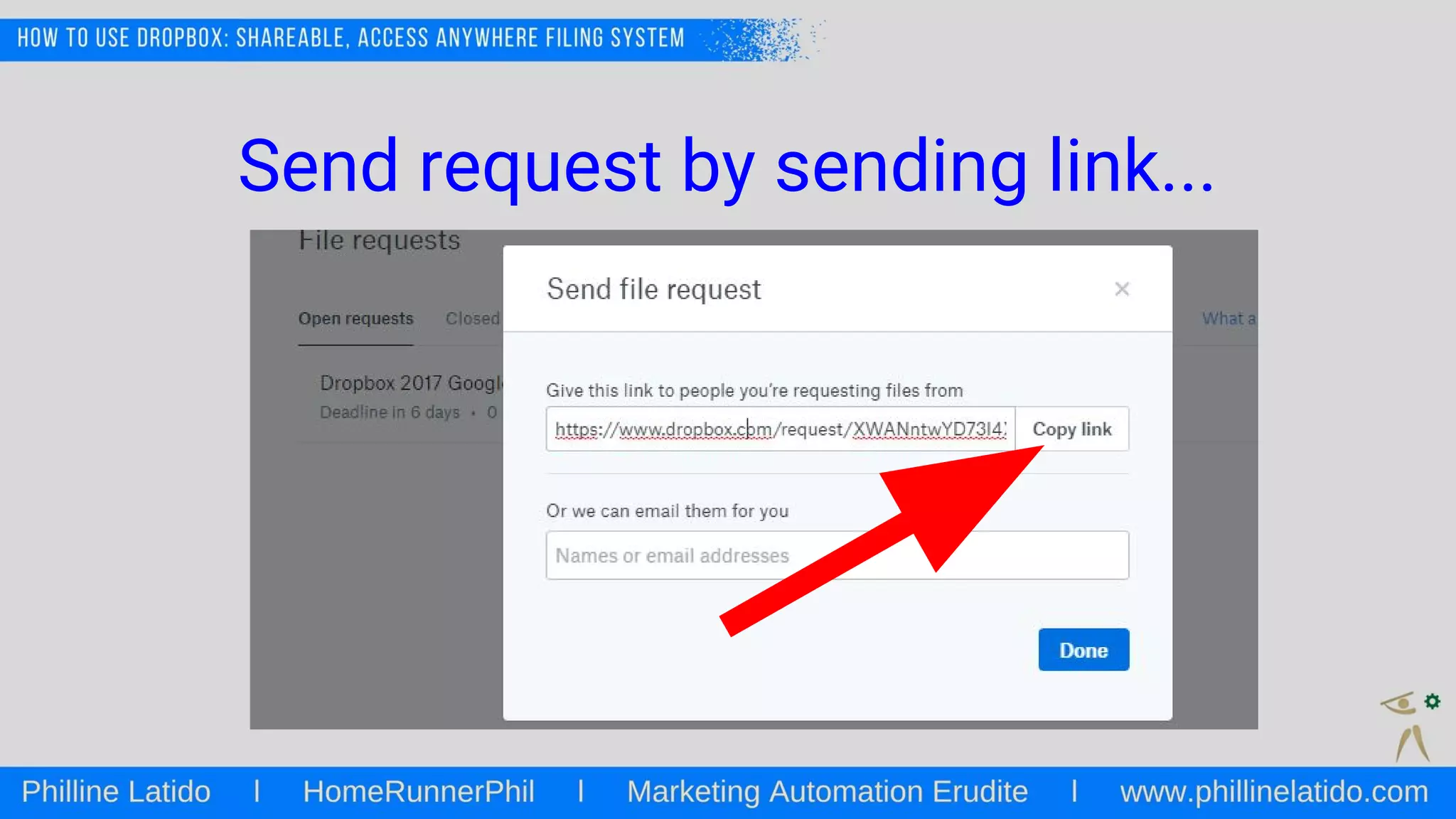 Send request by sending link...
 