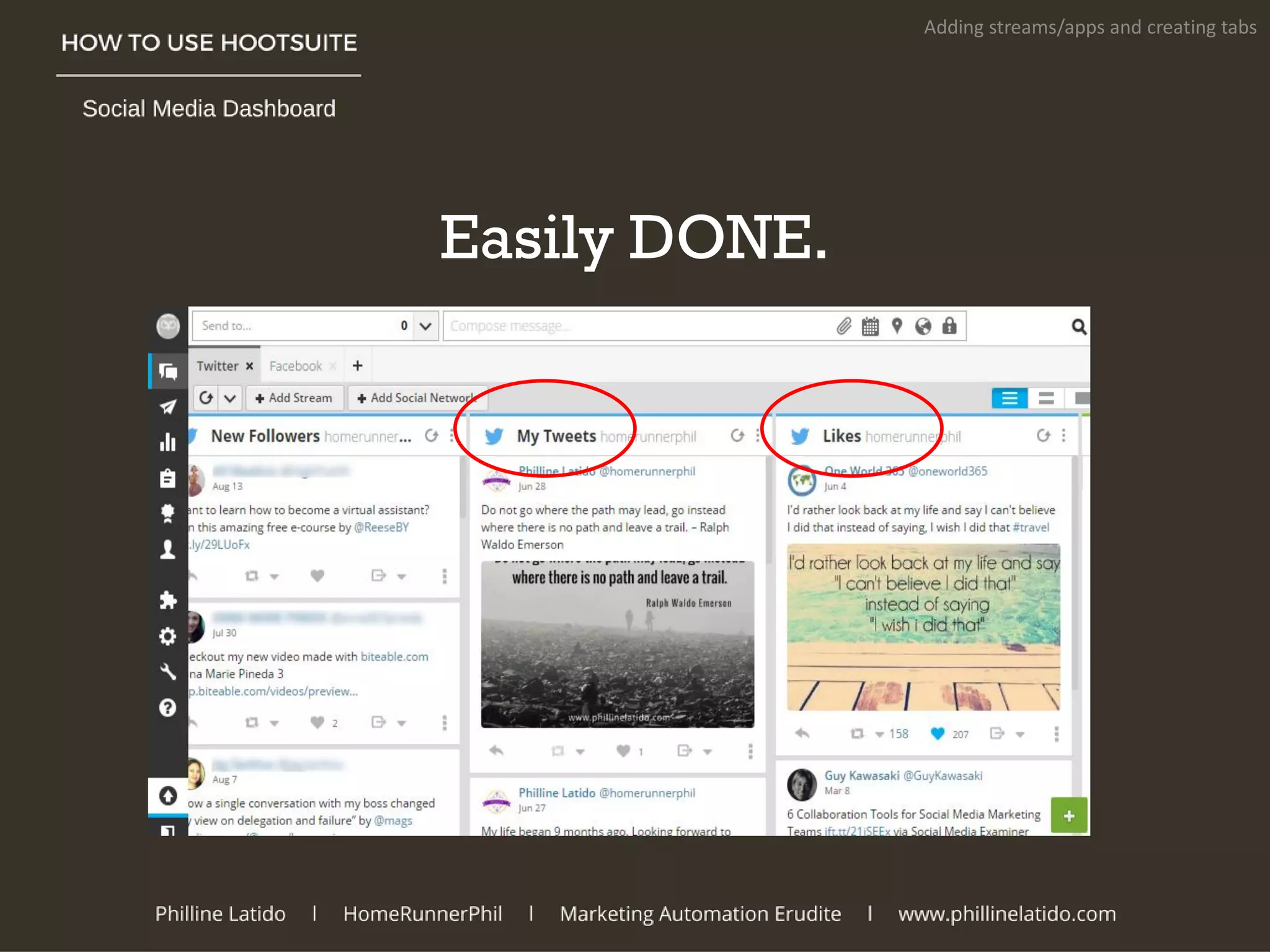 Easily DONE.
Adding streams/apps and creating tabs
 