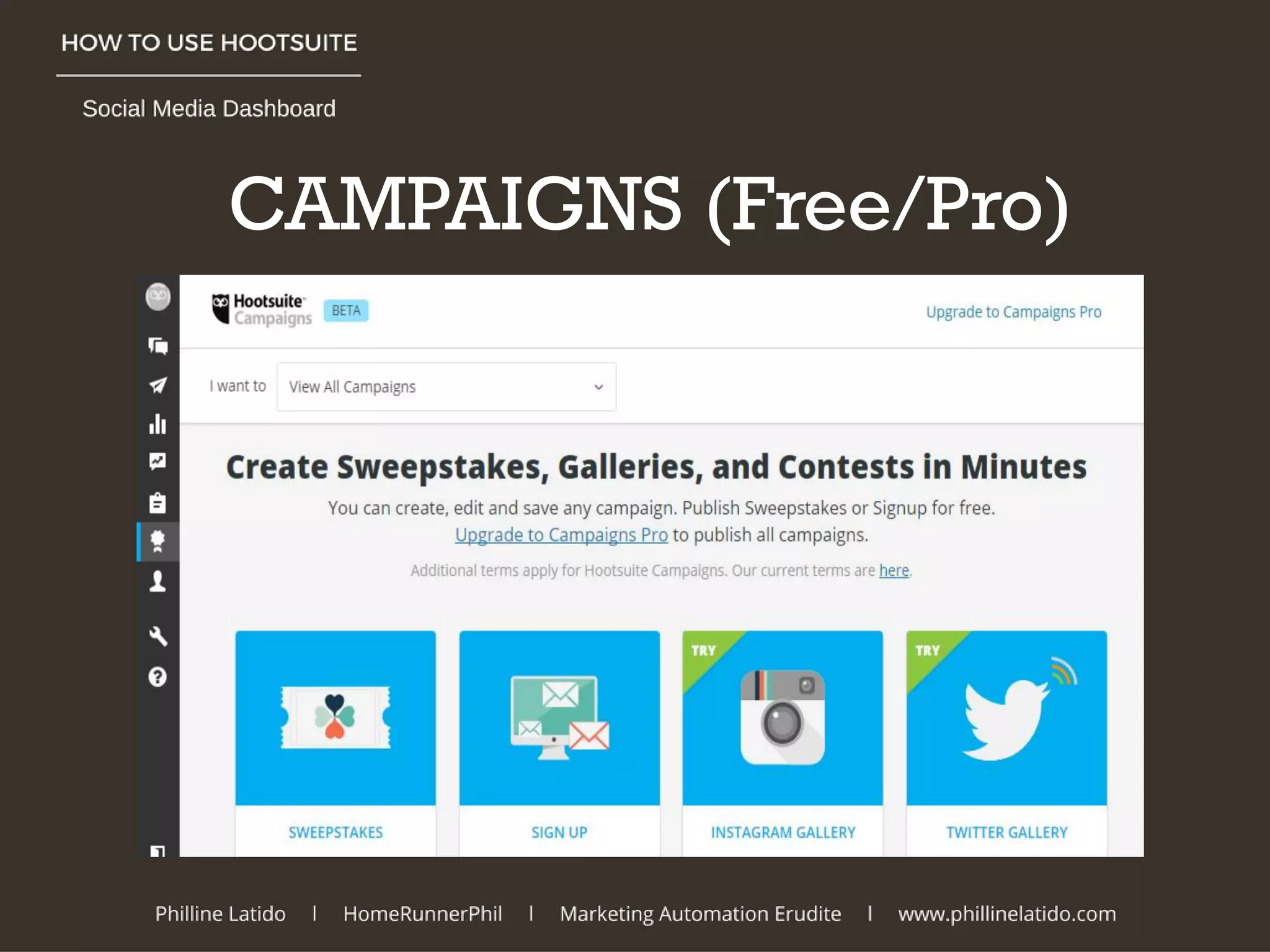 CAMPAIGNS (Free/Pro)
 