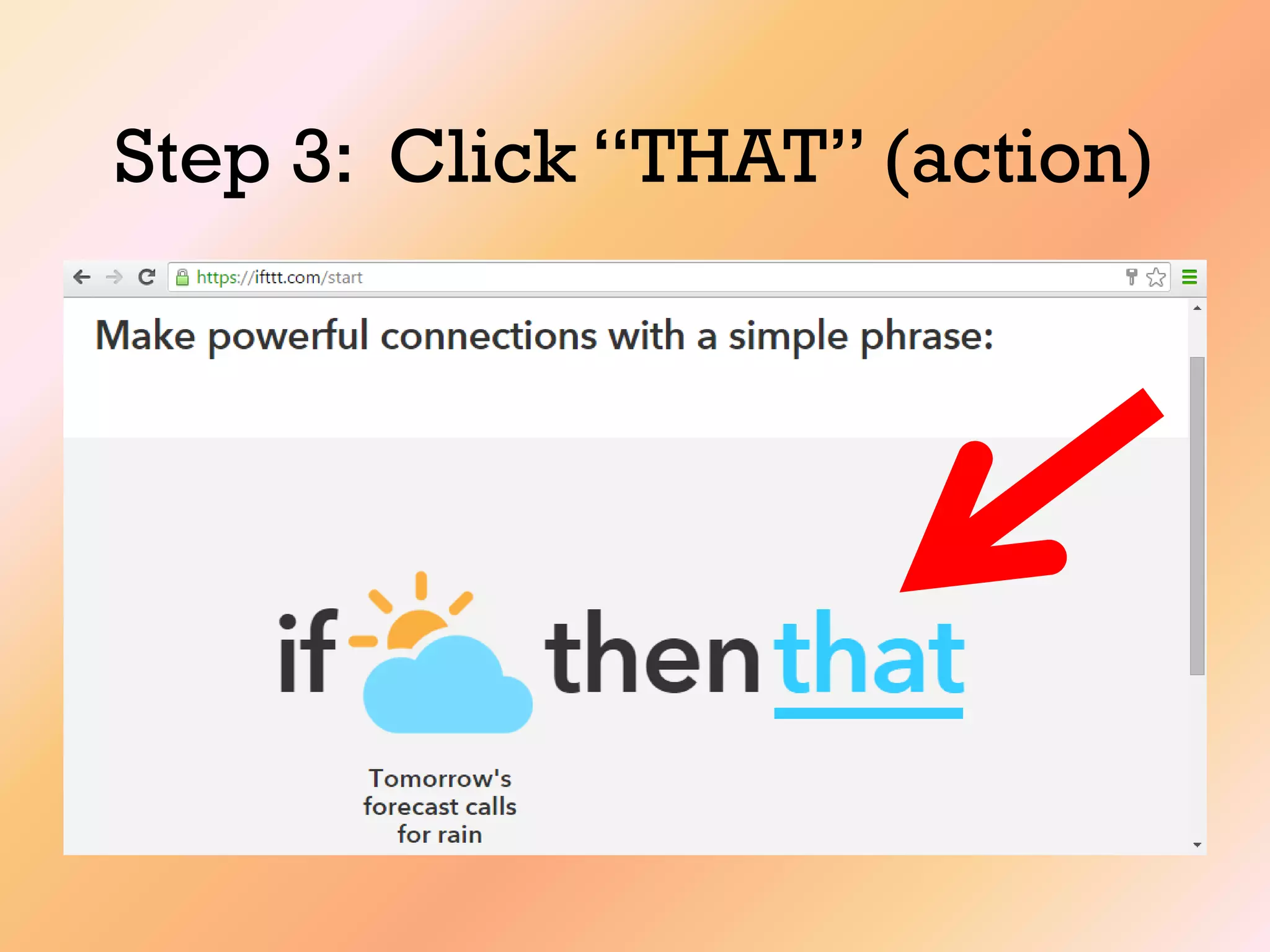 Step 3: Click “THAT” (action)
 