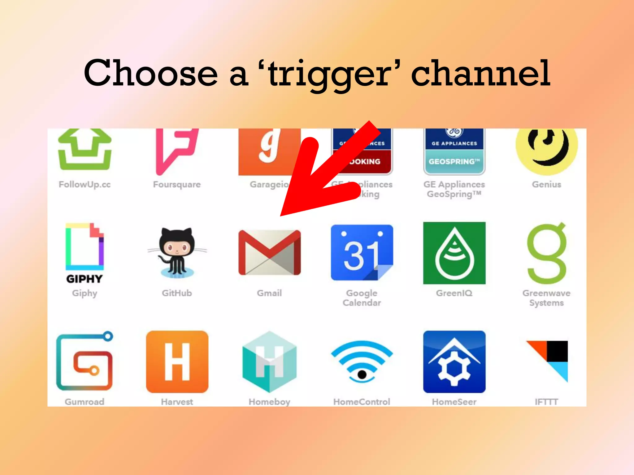 Choose a „trigger‟ channel
 