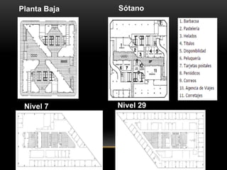 Planta Baja Sótano
Nivel 7 Nivel 29
 