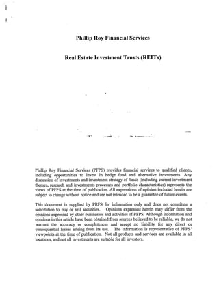 Phillip roy financial services - REITS