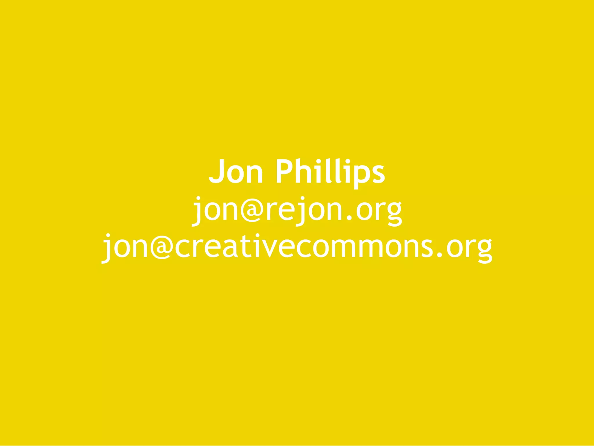 Jon Phillips [email_address] [email_address] 