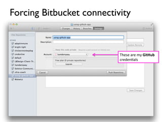 Using the GitHub App to Connect to Bitbucket