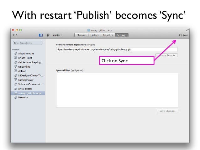 sync to bitbucket how repository Bitbucket to Using App to Connect the GitHub