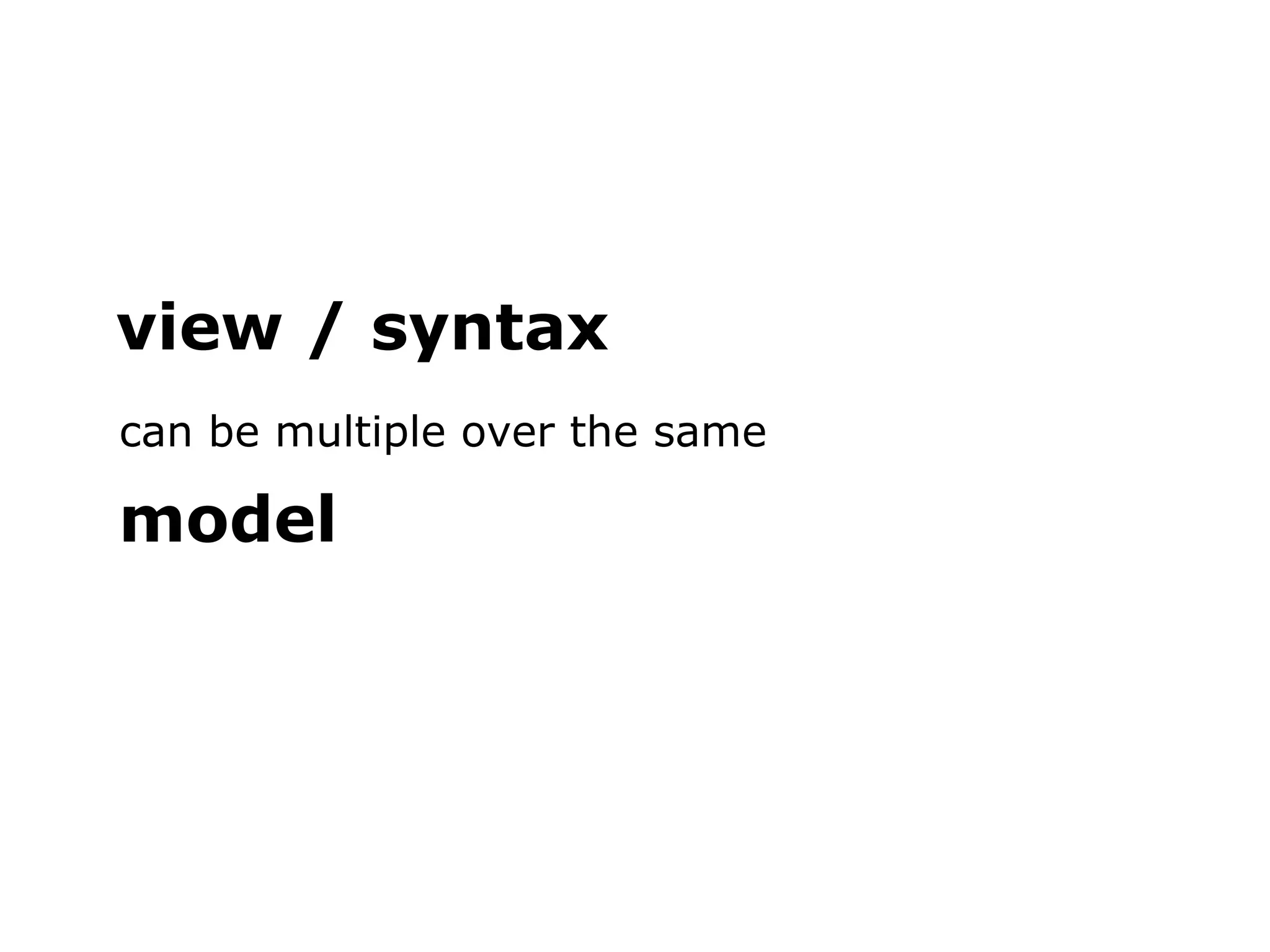 view / syntax can be multiple over the same model 