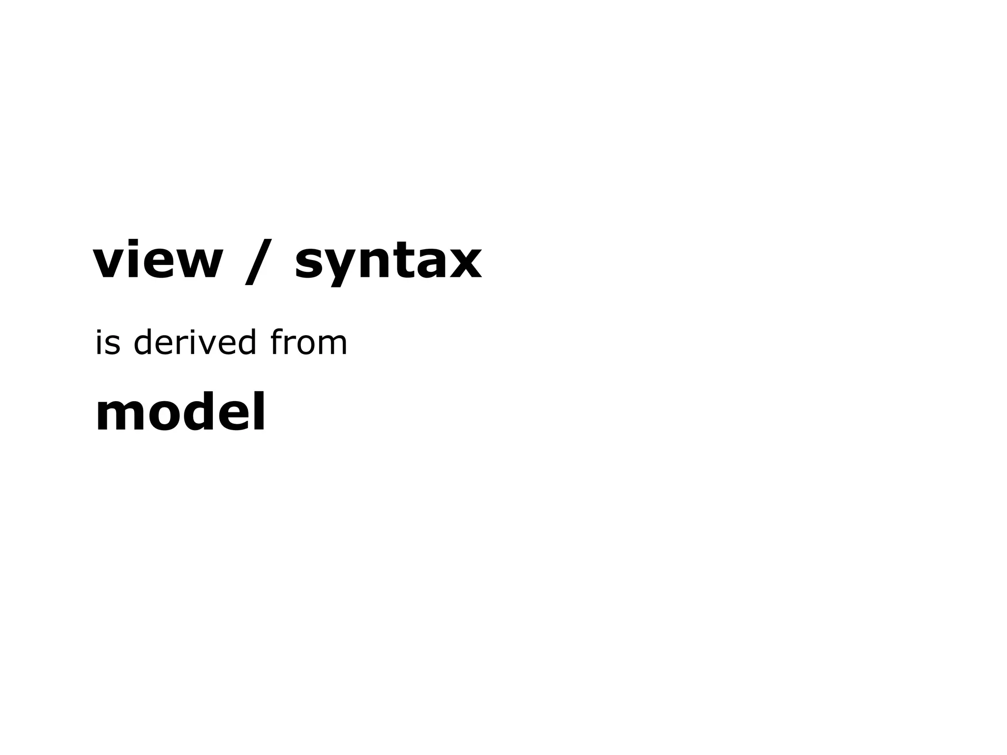 view / syntax is derived from model 