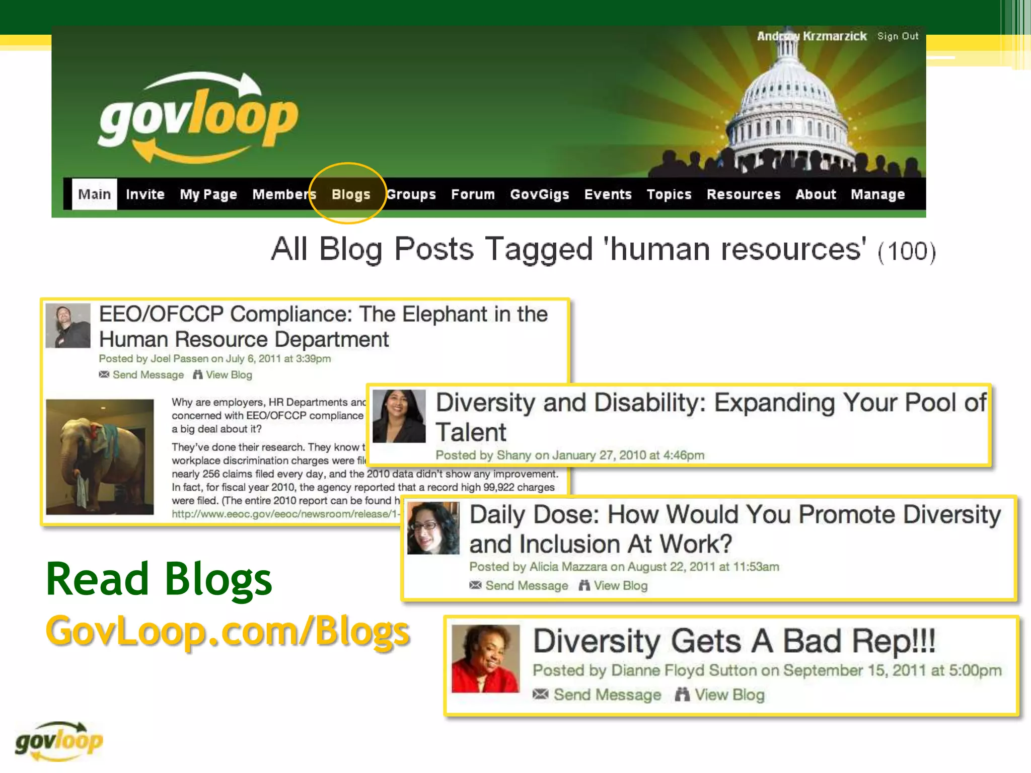 Read Blogs
GovLoop.com/Blogs
 