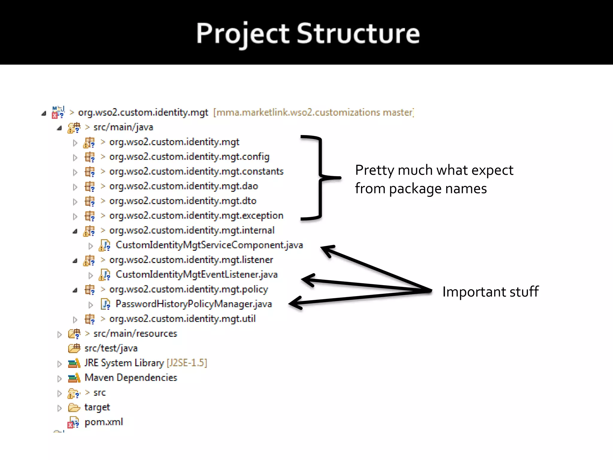 Pretty much what expect
from package names
Important stuff
 